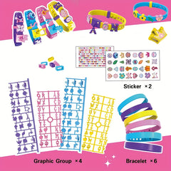 DIY Bracelets Jewelry Making Kit with Charm Stickers Girls Kids