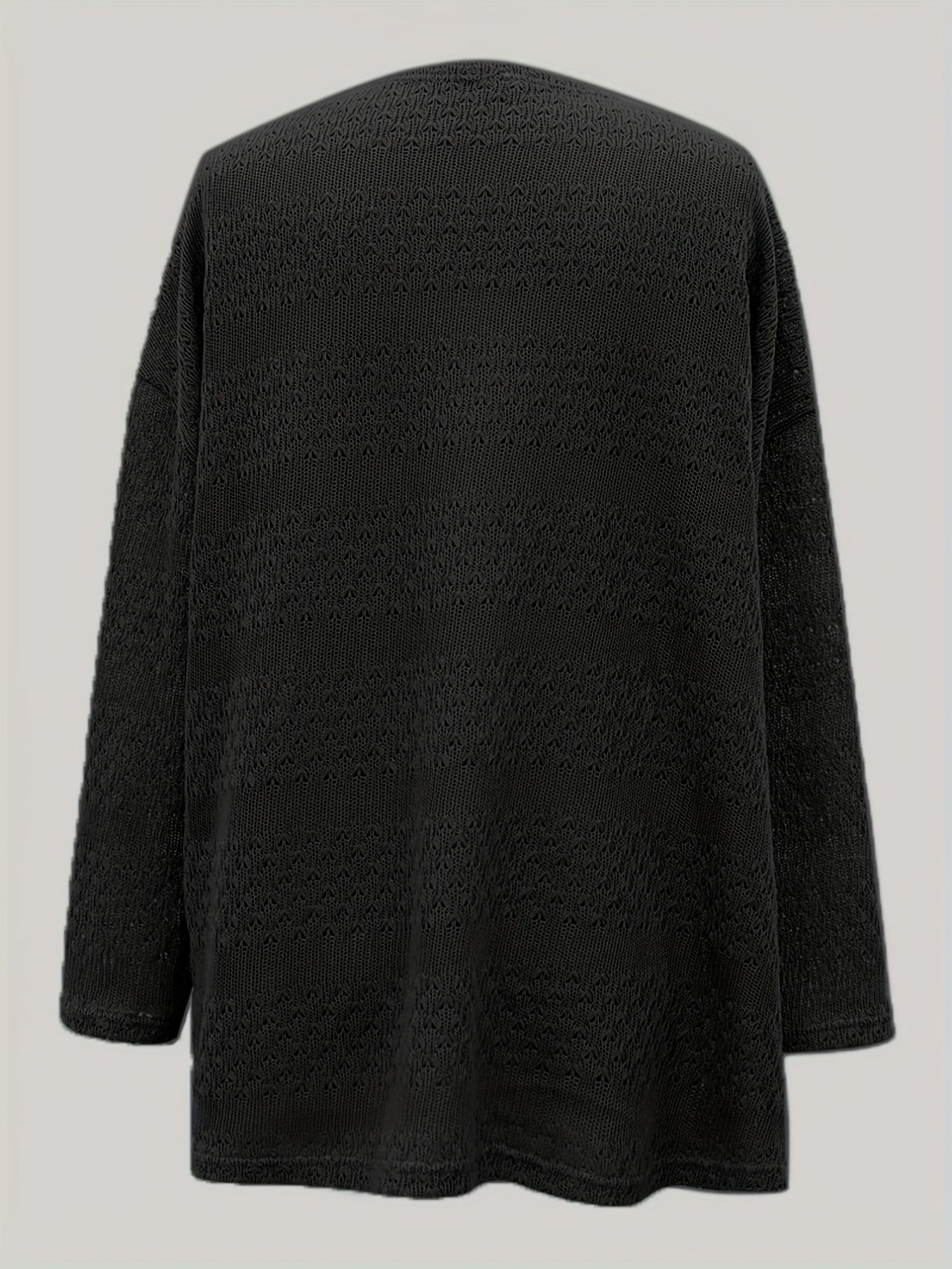 Casual Cardigan Women's Plus Solid Long Sleeve Open Front Semi Sheer