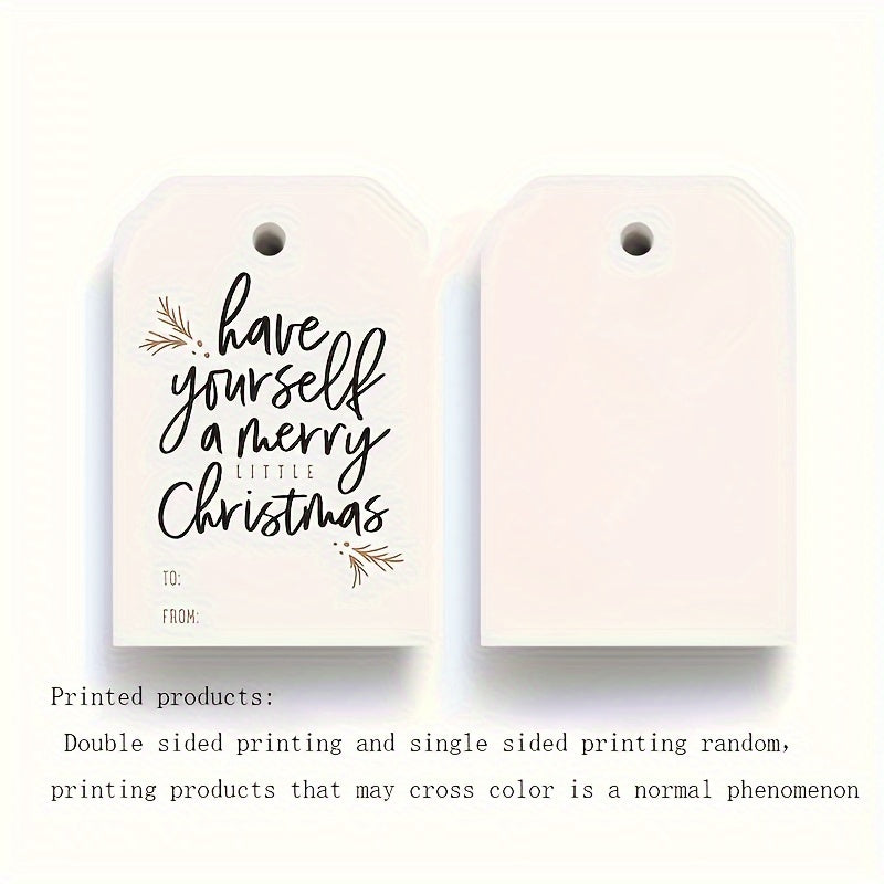 50pcs Christmas Hanging Cards Merry Christmas Blank Writing Congratulations