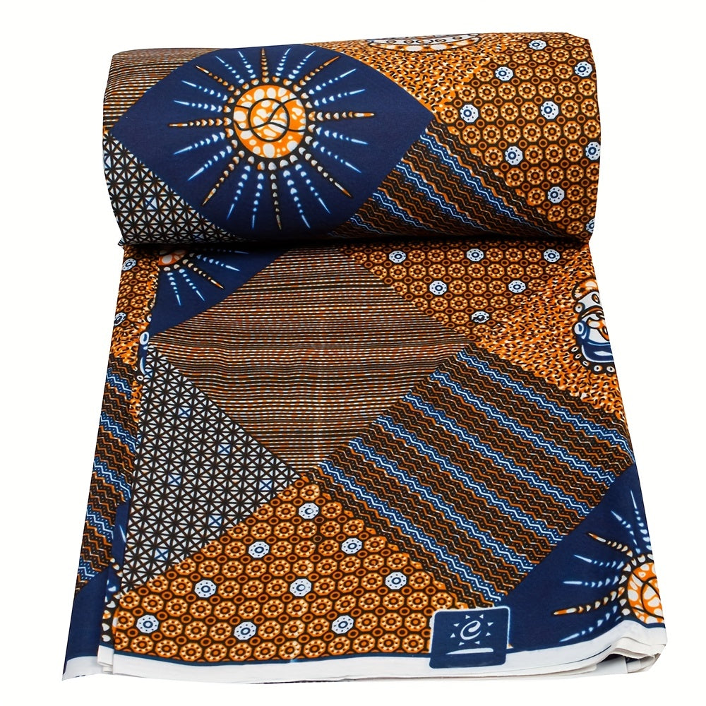 African Wax Dye Fabric Polyester Material Geometric Pattern 3 Yards 6 Yards