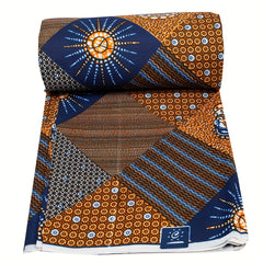 African Wax Dye Fabric Polyester Material Geometric Pattern 3 Yards 6 Yards