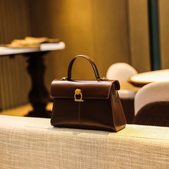 Microfiber Leather Handbag Solid Buckle Closure Edge Paint Autumn Winter