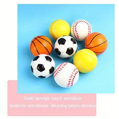 4pc Soft Sponge Stress Relief Ball Baseball Tennis Basketball Soccer