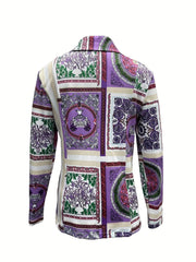 Vintage Lapel Blazer Long Sleeve Outerwear