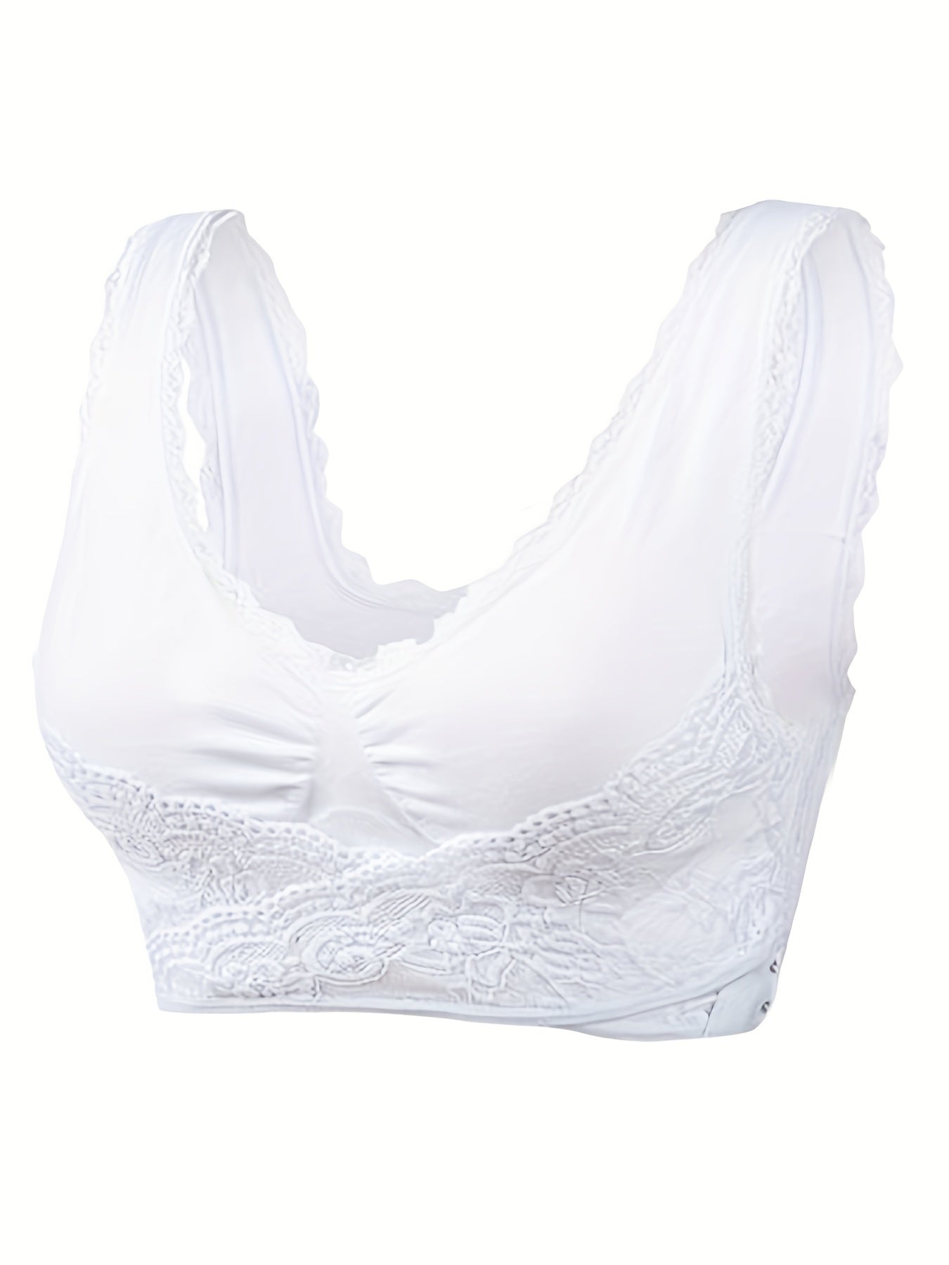 Lace Wireless Sports Bra Criss Cross Side Buckle Tank Bra