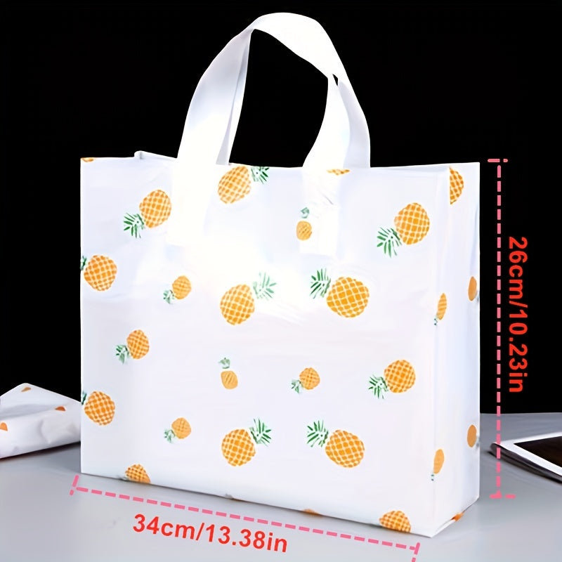 5pcs Flower Print Tote Bags Transparent Plastic Tote Bag