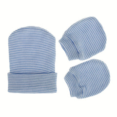 Newborn Striped Hat Gloves Set