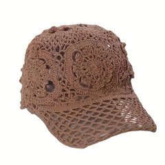 Hollow Out Baseball Cap Crochet Sun Hat Adjustable Dad Hats For Women