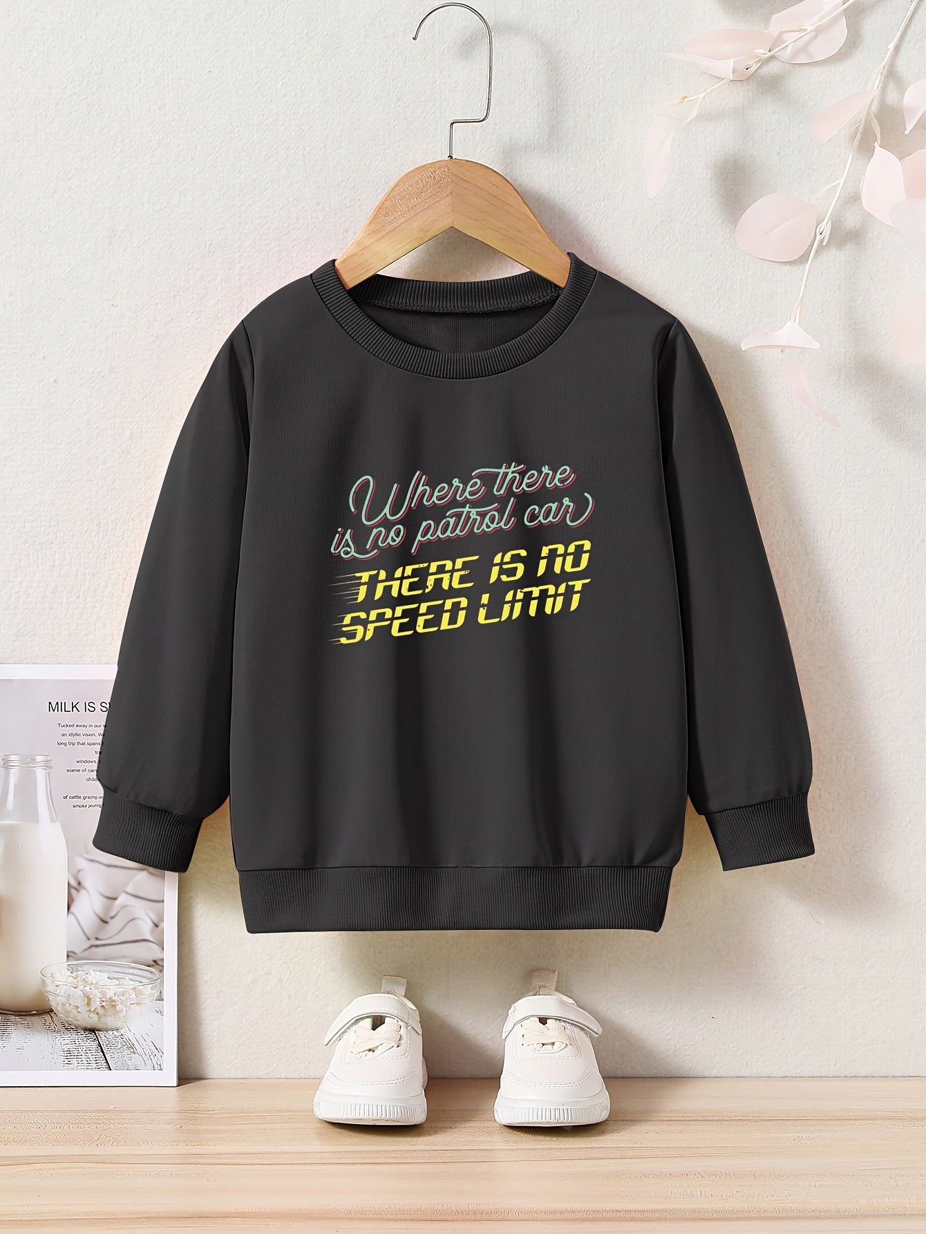 Toddler Kids Letter Print Casual Long Sleeve Sweatshirt