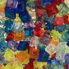 100pcs Transparent 1X1 Dot Thin Brick Small Particles Building Blocks