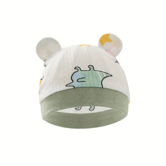 Cute Cartoon Print Thin Baby Fetal Cap for 0-3 Months
