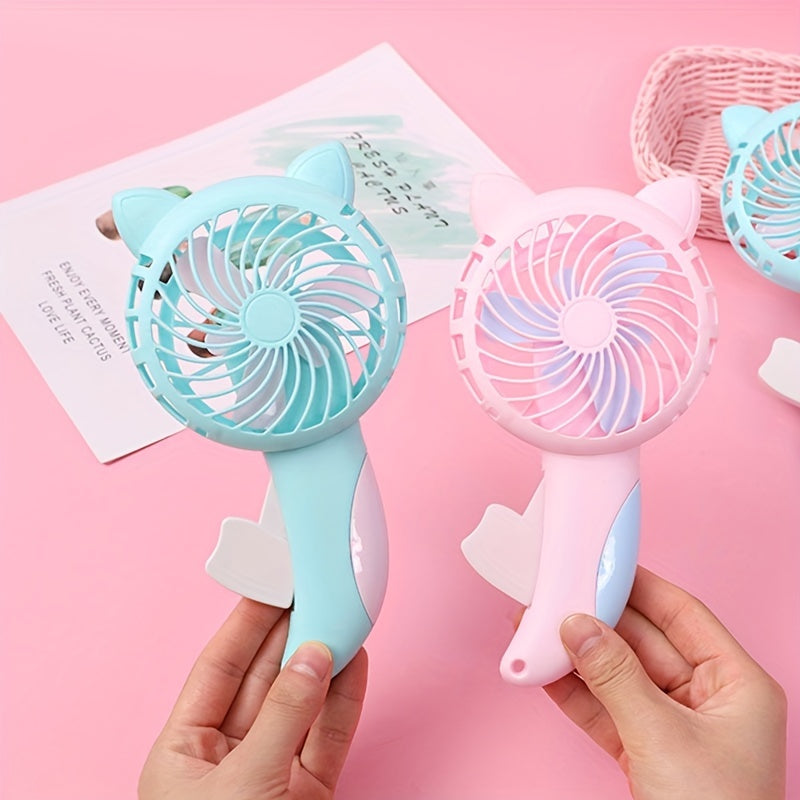 Manual Press Mini Fan Cat Portable Fan Handheld Summer Accessory Cooling Fan