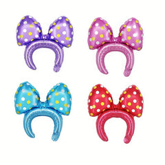 Hair Hoop Balloon Bow Aluminum Film Balloon Birthday Party Girls Photo Props