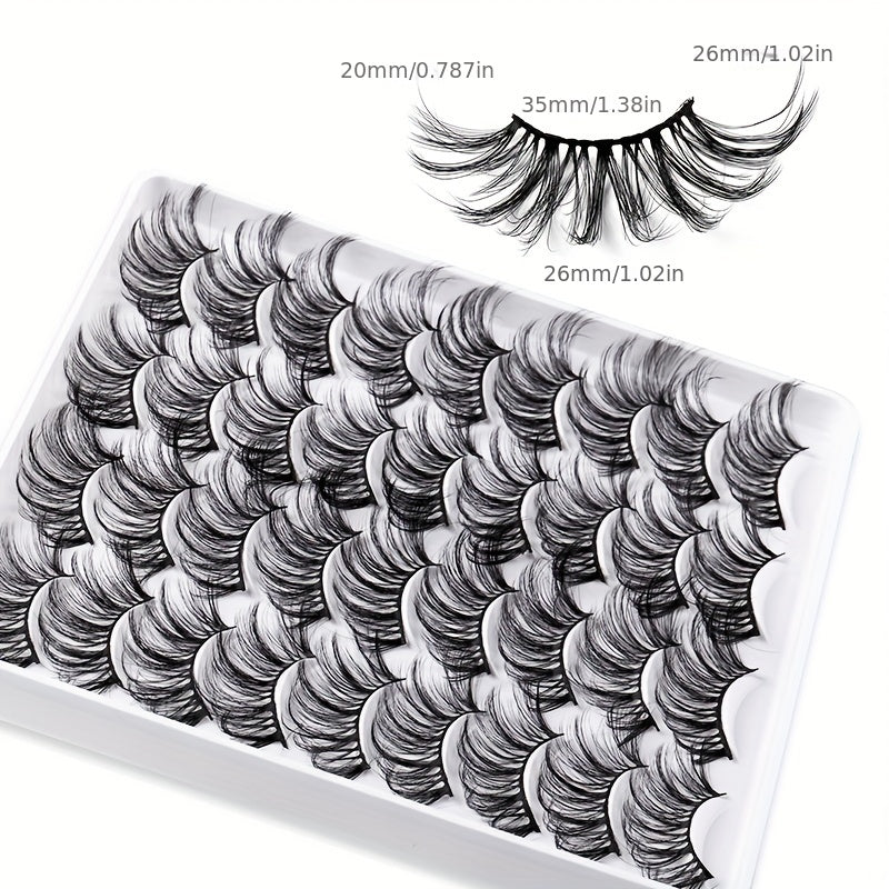 18 Pairs Faux Mink Thick Eyelashes for Simulated Grafting