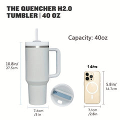 40oz Insulated Tumbler Straw Vacuum Sealed Cold Hot Iced Drinks