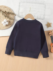 BA Letter Print Kid's Sweatshirt Long Sleeve Top Crew Neck Pullover