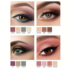 40 Color Matte & Pearly Milk Tea Eyeshadow Palette Earth Tone Makeup