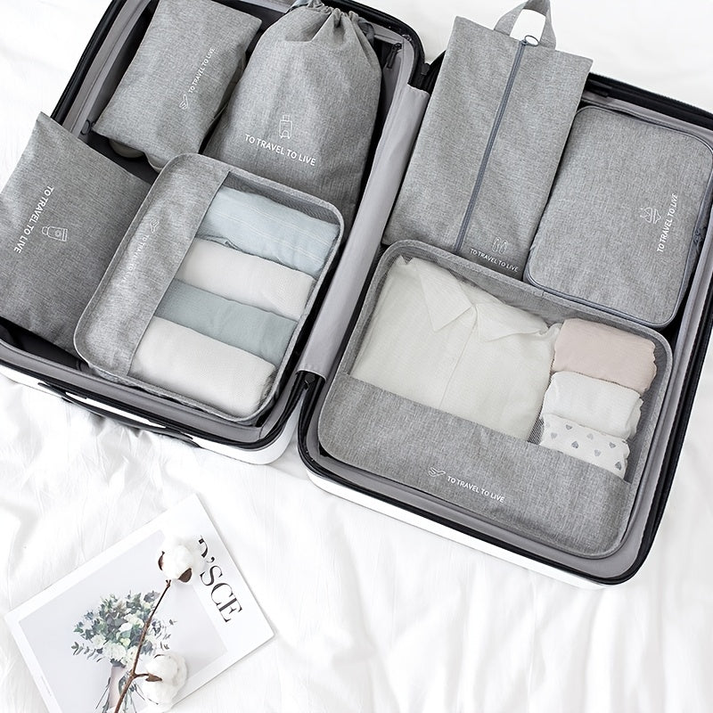 7pcs Travel Storage Bag Clothes And Shoes Luggage Sorting
