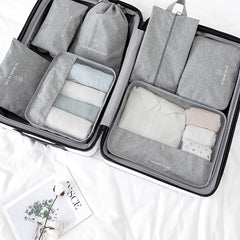 7pcs Travel Storage Bag Clothes And Shoes Luggage Sorting