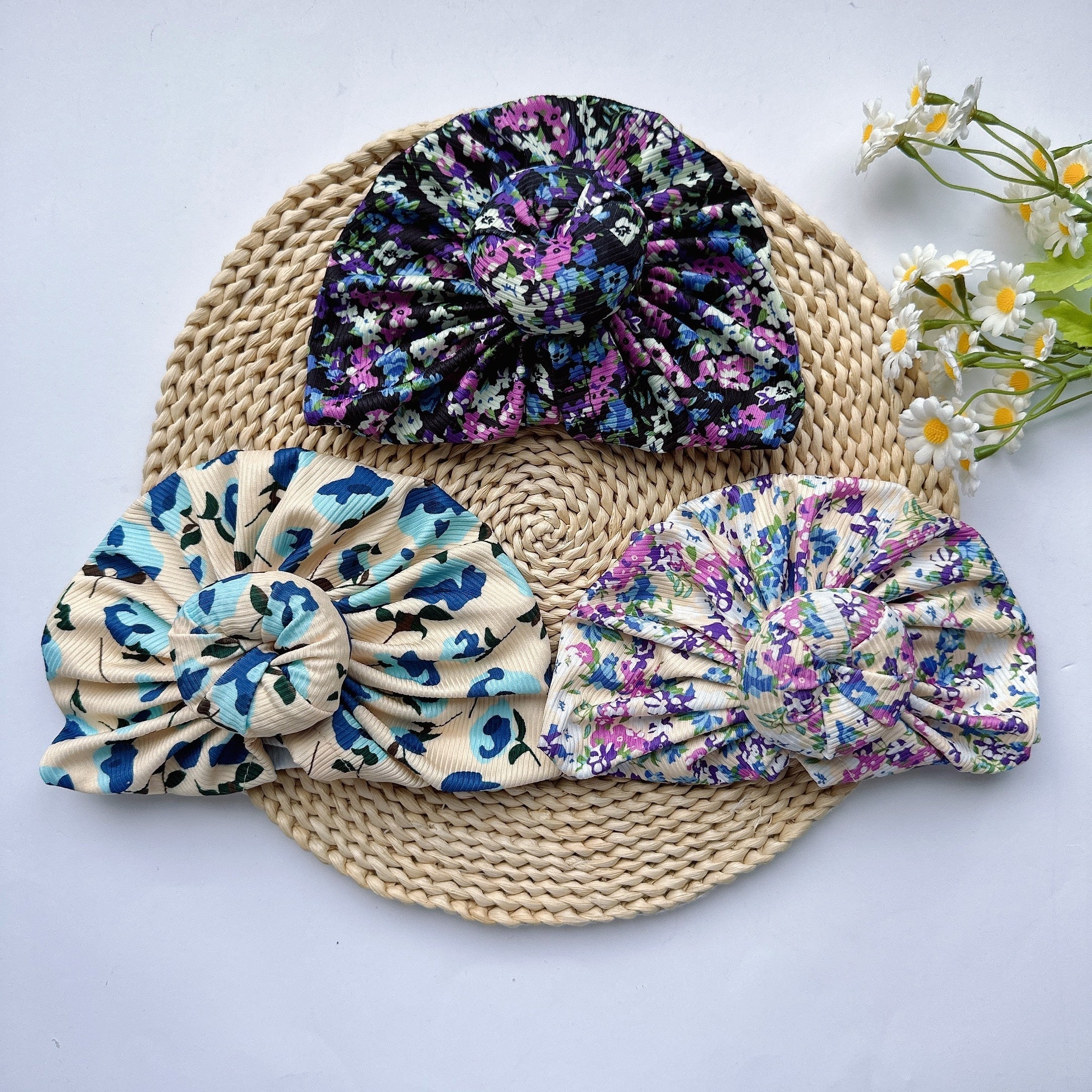 Soft Elastic Baby Donut Hat Girl Headwear Knotted Accessories