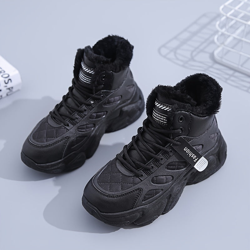 Plush Lined Thermal High Top Running Shoes