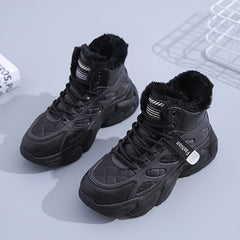 Plush Lined Thermal High Top Running Shoes