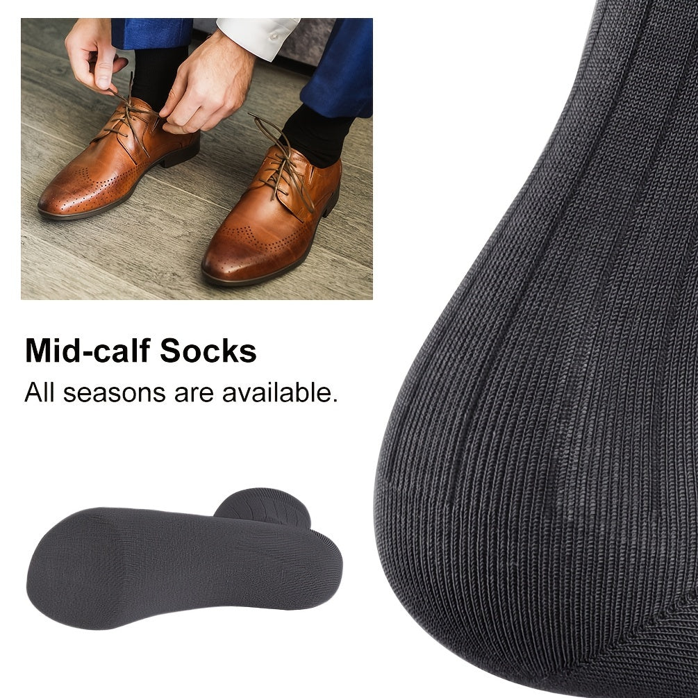 5pairs Men's Mid Calf Running Socks for Shoes Sports Tennis Sneakers