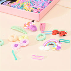 1104pcs Women Hair Accessories Set Hair Clips & Flower Hair Ties