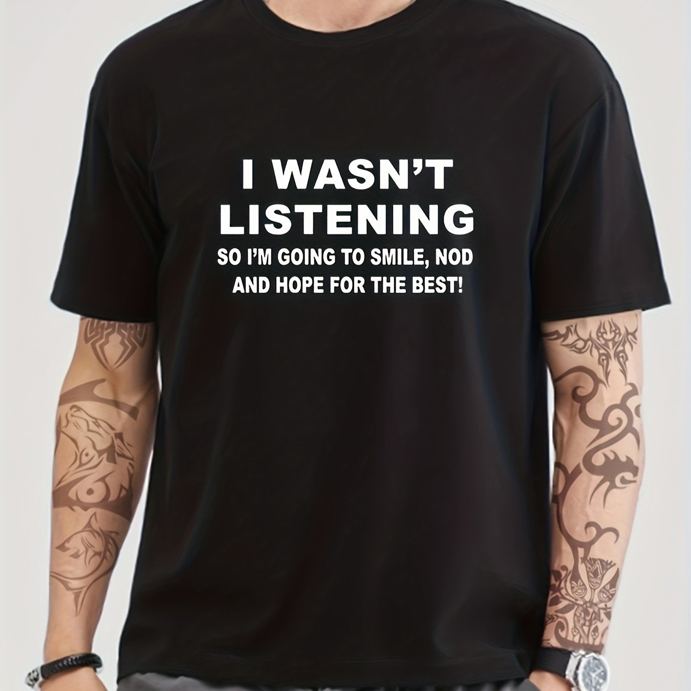 Funny I Wasn't Listening Print Men's Graphic Tee