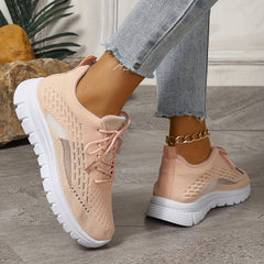 Solid Mesh Breathable Flying Woven Shoes Lightweight