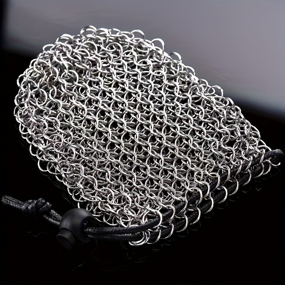 Stainless Steel Chain Dice Storage Bag - Durable Container for Any Occasion