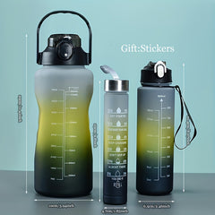 Gradual Water Bottle Set 3 Pieces with Straw for Home and Travel