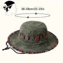 Wide Brim Bucket Hat Outdoor Sun Hat Vintage Hats