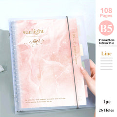 A5 B5 54 Sheets PP Multicolor Coil Loose leaf Notebook