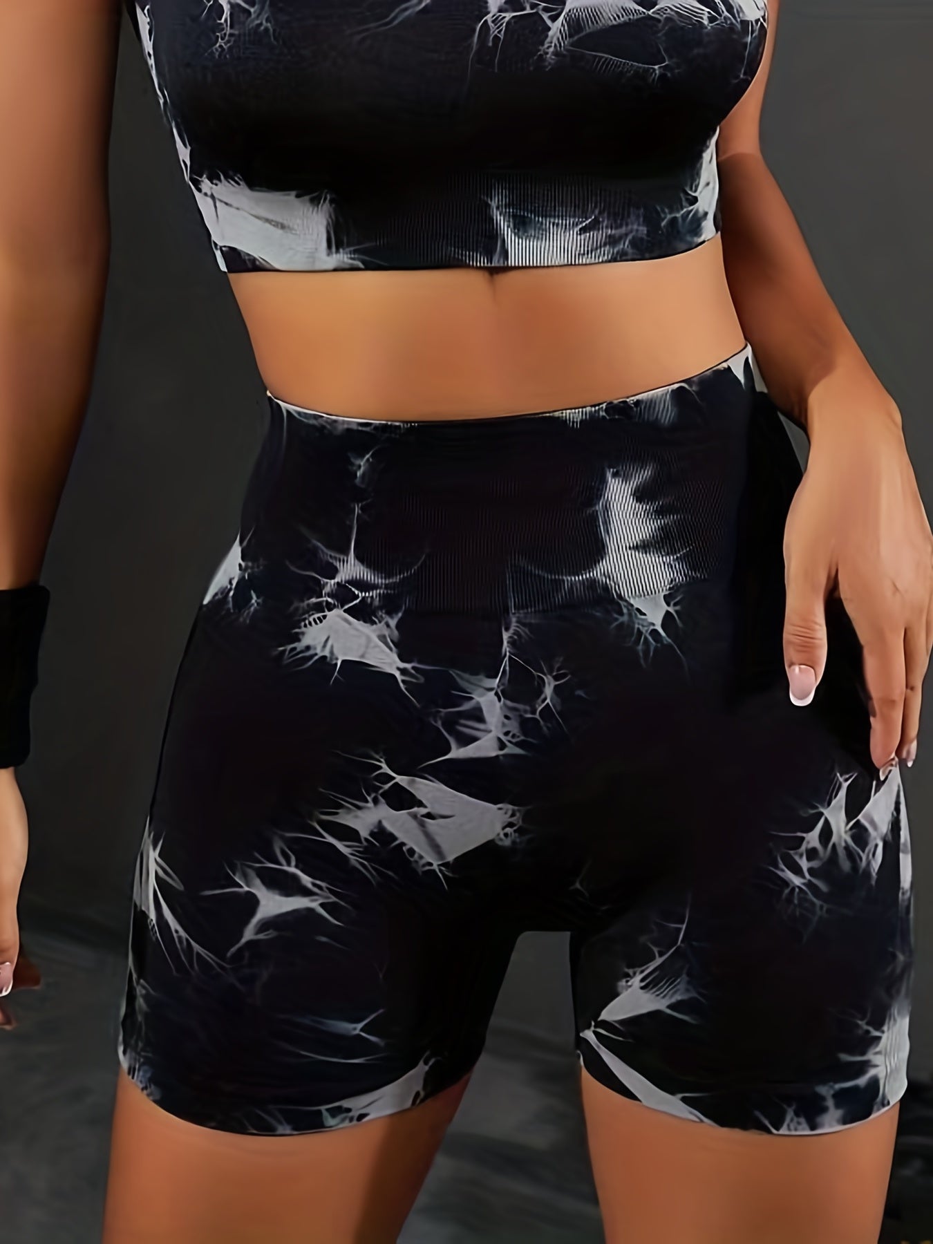 High Waist Tie Dye Yoga Shorts for Women Butt Lifting Leggings