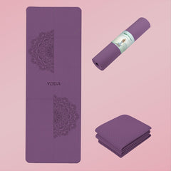 Foldable TPE Yoga Mat Purple 183x61x0.72in