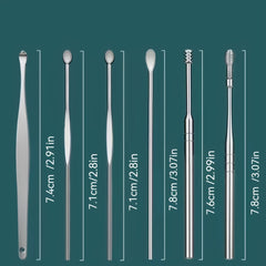 6pcs Ear Cleaning Spoon Set Earwax Picking Tool Tweezers Portable Cleaner