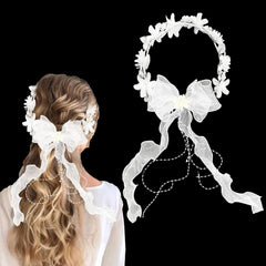 Communion Hair Wreath with Pearls And Flowers - First Communion Accessory