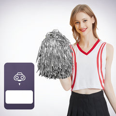 2pcs Cheerleading Pom Poms Durable Ring High Intensity Sports Competition