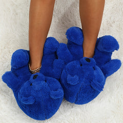 Women's Teddy Bear Novelty Slippers Soft Sole Slip On Flat Shoes