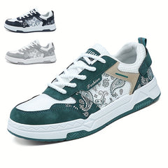 Men's Teardrop Motif Lace-up Skate Shoes Good Grip Breathable
