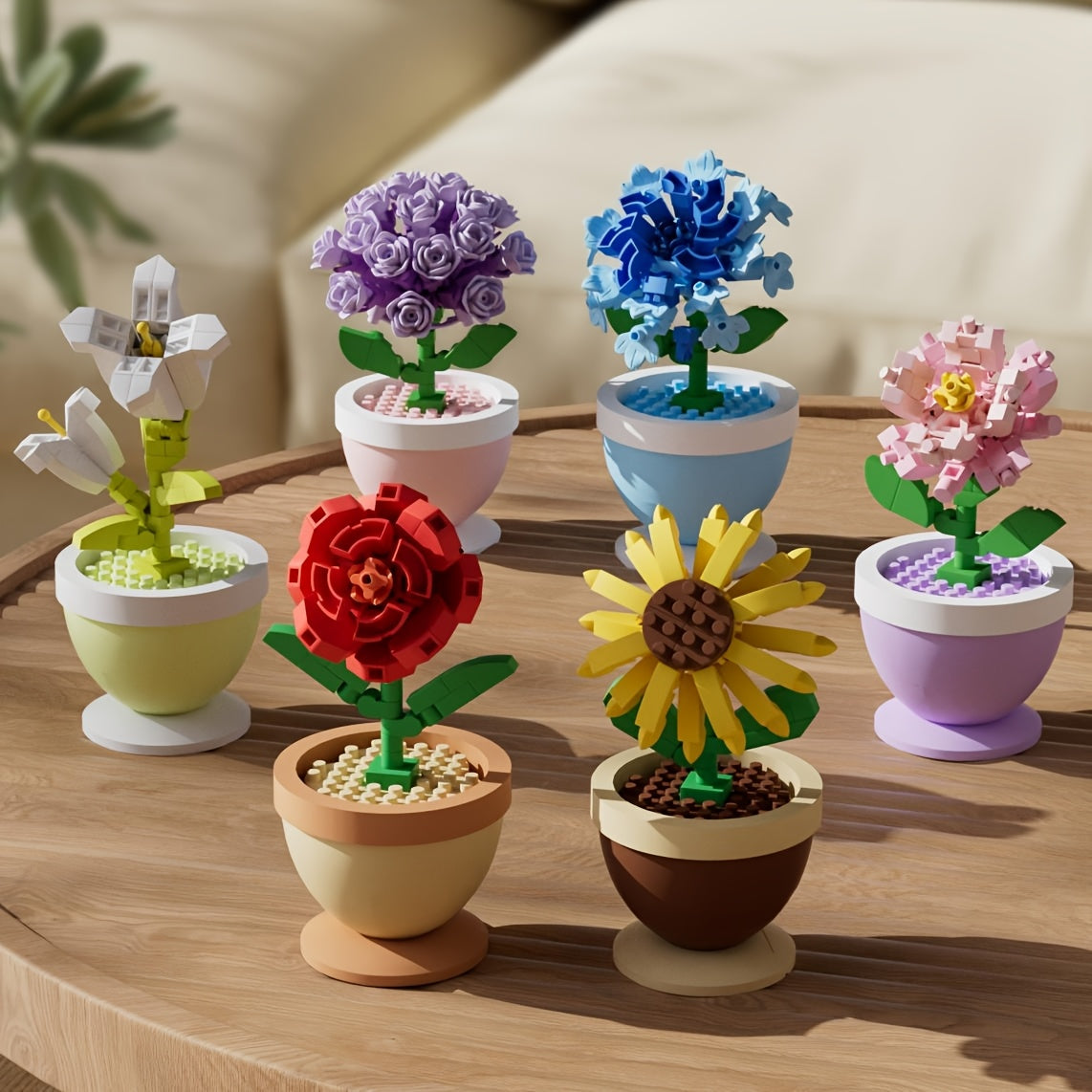 Eternal Blooming Bouquet Artificial Flowers DIY Potted Plants Desktop Deco