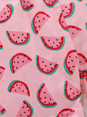 3pcs Toddler Girls Fruit Striped Print Shorts Set