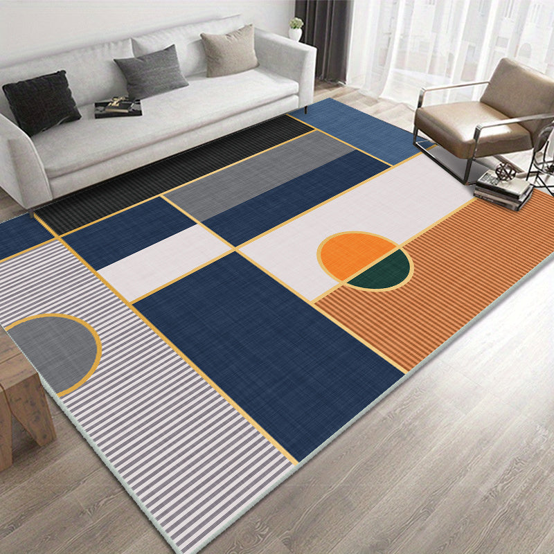 Large Geometric 6 6'X10' Area Rug Vintage Distressed Non-slip Polyester Carpet