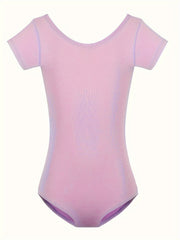 Short Sleeve Cotton Ballet Leotard for Girls