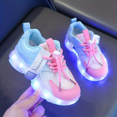 Girls' LED Light Up Sneakers USB Charging - Assorted Col
