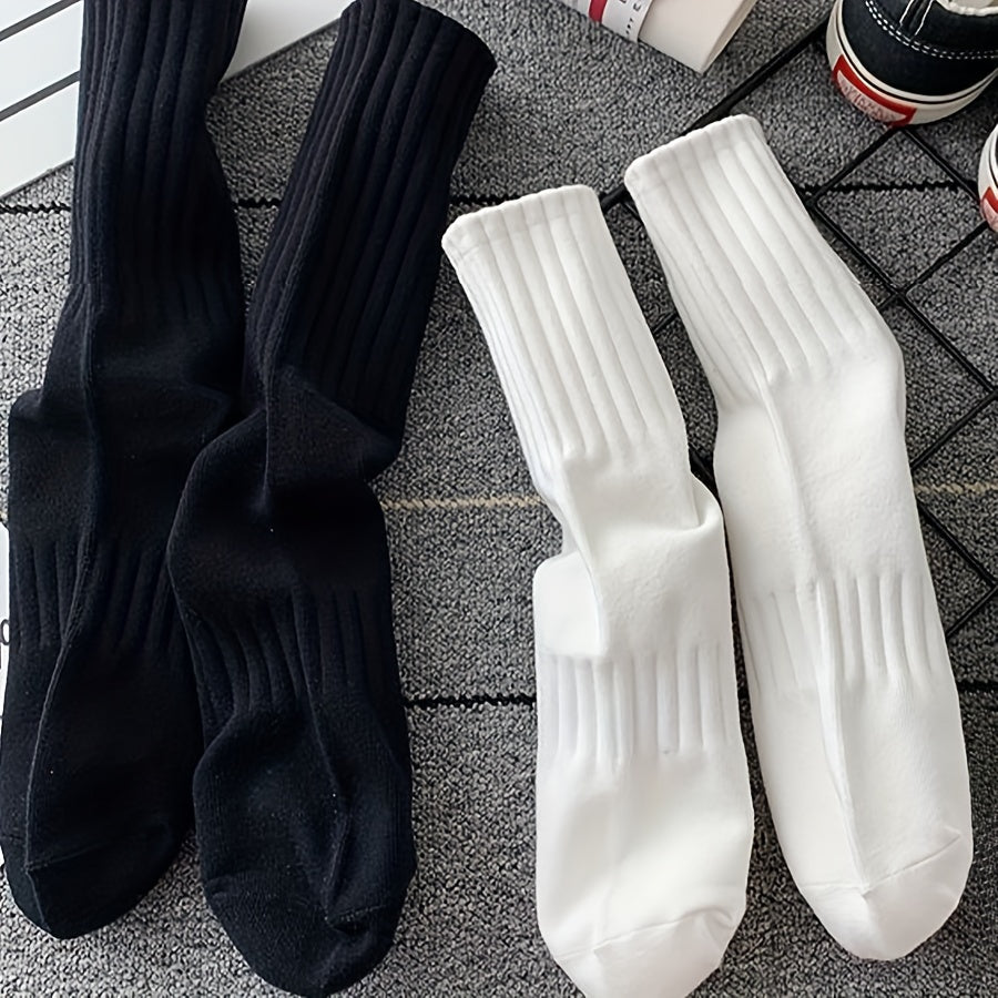 6 Pairs Ribbed Mid Tube Socks Women's Stockings