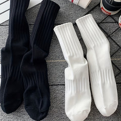 6 Pairs Ribbed Mid Tube Socks Women's Stockings