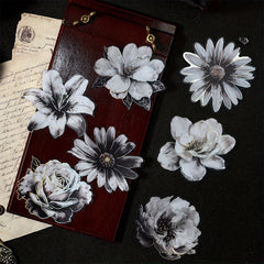 10pcs Ink Dyed Flower Series Vintage Floral Stickers Pack