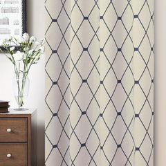 Wave Print Curtains Energy Saving Thermal Insulated Soundproof Curtains